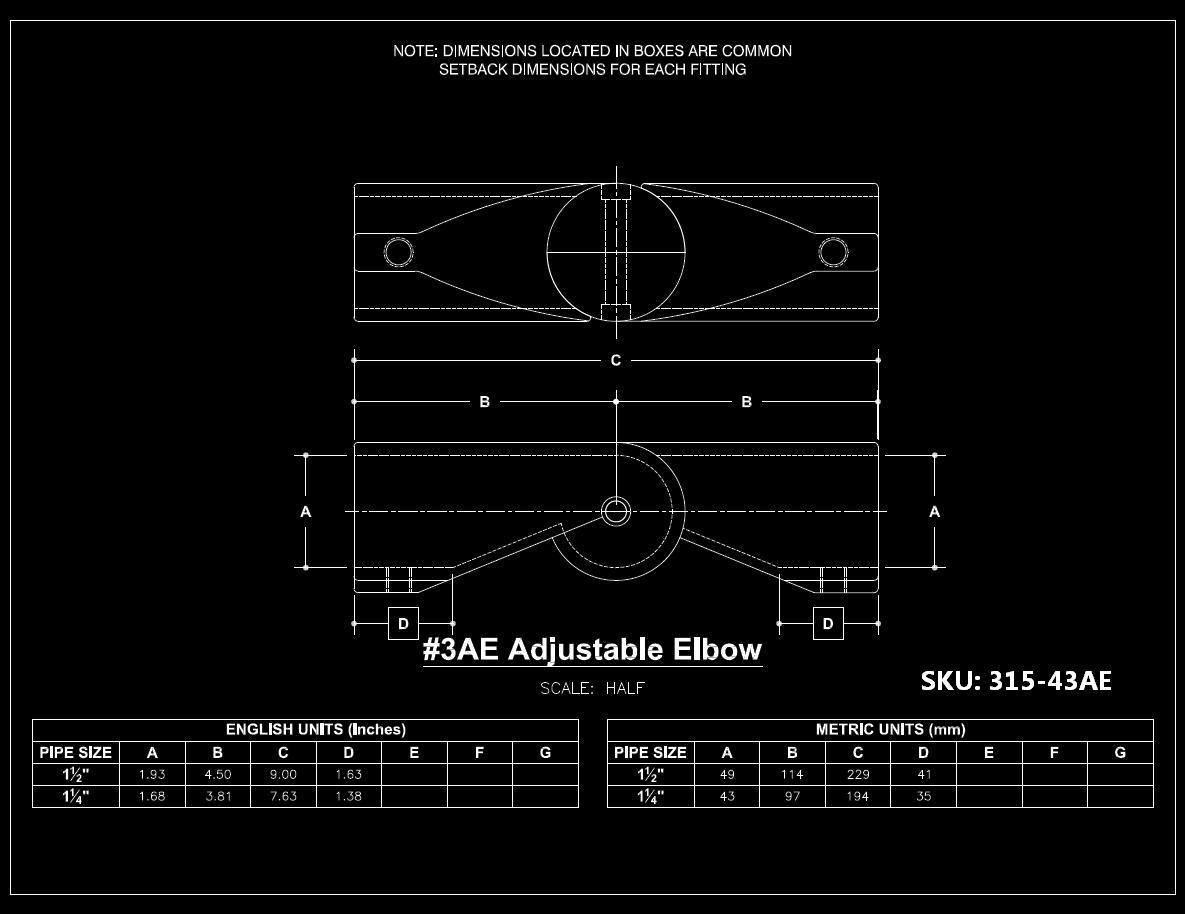 American Fence Supply Co 3ae 1 1 4 Adj Ell